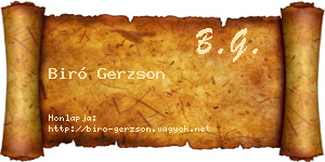 Biró Gerzson névjegykártya